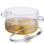 6 l - Résistant à la chaleur - Avec double poignée - Antiadhésif - En verre borosilicat