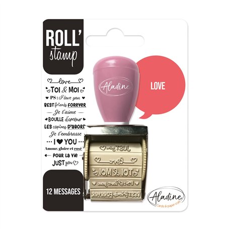 Aladine - Roll' Stamp Love - Tampon à Molette - Amour Saint-Valentin - Idéal pour Bullet Journal
