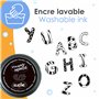 Aladine - 26 Tampons Lettres Alphabet avec Encreur - Tampons Enfant dès 4 ans - Stampominos - Encre Lavable – Pour Écrire Mots P