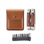 LAGUIOLE - Laguiole 40268486 Pince Multifonctions (8 Fonctions) en Acier Inoxydable avec Manche en Bois de Pakka et Etui en Cuir