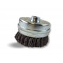 Brosse coupe rotative boisseau fil métallique pour meuleuse d'angle | Ø extérieur 90 mm | Mèches torsadées fil acier 0.40 mm | A