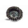 Brosse coupe rotative boisseau fil métallique pour meuleuse d'angle | Ø extérieur 90 mm | Mèches torsadées fil acier 0.40 mm | A