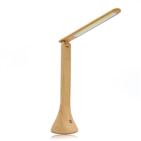 FISHTEC Lampe de Bureau à LED - Lampe de Chevet à Commande Tactile - Lampe de Table avec 3 Niveaux de Luminosité - Inclinable 18
