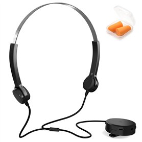 Casque Conduction Osseuse à Oreilles Libres - Ecouteurs Filaire comme Aide Auditive - 10h d'Autonomie - Branchement Portable