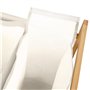 IDMarket - Panier à Linge 3 Compartiments en Bambou Rita Tissu écru avec roulettes