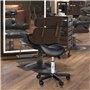 HOMCOM Tabouret de massage tabouret selle ergonomique pivotant 360° hauteur réglable revêtement synthétique noir