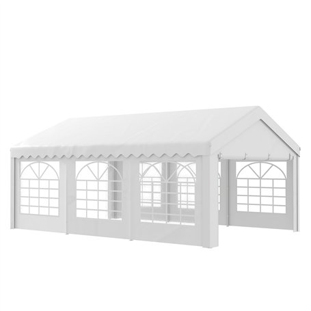 Outsunny Chapiteau Barnum Tente Barnum tonnelle de réception chapiteau de Jardin 6 x 4 x 2