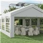Outsunny Chapiteau Barnum Tente Barnum tonnelle de réception chapiteau de Jardin 6 x 4 x 2,8 m polyéthylène 8 fenêtres et Acier 