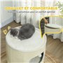 Pawhut Tour pour Chat Modulable - Tonneau Griffoir 3 Niveaux avec Fermeture Éclair Séparable, Tapis de Grattage en Sisal, Deux B