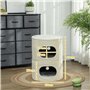 Pawhut Tour pour Chat Modulable - Tonneau Griffoir 3 Niveaux avec Fermeture Éclair Séparable, Tapis de Grattage en Sisal, Deux B
