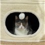 Pawhut Tour pour Chat Modulable - Tonneau Griffoir 3 Niveaux avec Fermeture Éclair Séparable, Tapis de Grattage en Sisal, Deux B