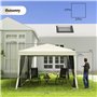 Outsunny Tonnelle Barnum Pliant Pop-up imperméabilisé Style Colonial 3L x 3l x 2,55H m 4 moustiquaires + Sac de Transport Beige 