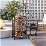 Outsunny Porte bûches - Range bûches Serviteur de cheminée - Multi Accessoires 2 étagères 40L x 30l x 75H cm métal Noir