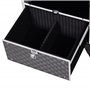 HOMCOM Valise Trolley Maquillage Mallette cosmétique Vanity poignée télescopique réglable 34L x 25l x 62H cm alu. Noir