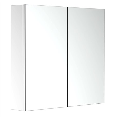 HOMCOM Armoire Miroir Cadre en Acier Inoxydable avec Rangement Étagère pour Toilette Salle de Bain dim. 60L x 12l x 55H cm
