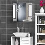 HOMCOM Armoire Miroir Cadre en Acier Inoxydable avec Rangement Étagère pour Toilette Salle de Bain dim. 60L x 12l x 55H cm