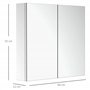 HOMCOM Armoire Miroir Cadre en Acier Inoxydable avec Rangement Étagère pour Toilette Salle de Bain dim. 60L x 12l x 55H cm