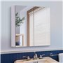 HOMCOM Armoire Miroir Cadre en Acier Inoxydable avec Rangement Étagère pour Toilette Salle de Bain dim. 60L x 12l x 55H cm