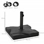 5I x 33H cm poids net 20 Kg ciment HDPE noir
