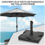 Outsunny Pied de parasol base de lestage parasol carré dim. 41,5L x 41,5I x 33H cm poids net 20 Kg ciment HDPE noir