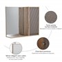 HOMCOM Miroir de Salle de Bain avec étagère et Placard - système Fixation intégré - Panneaux Particules chêne Clair Gris