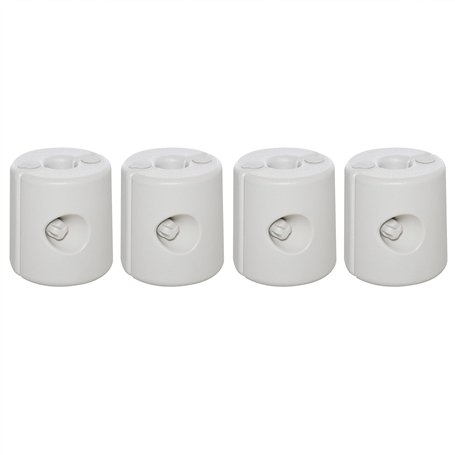 Outsunny Lot de 4 Poids de lestage cylindrique pour tonnelle Barnum Tente dim. Ø 22 / Ø 24 x 25H cm polyéthylène Blanc
