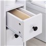 HOMCOM Meuble Bas Colonne Rangement Salle de Bain à roulettes Blanc dim. 18L x 30l x 68,5H cm