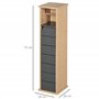 HOMCOM Support Papier Toilette - Porte-Papier Toilette - Armoire pour Papier Toilette - 2 Niveaux + Sortie Papier MDF Gris Bambo