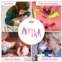 HOMCOM Ensemble Table et chaises Enfant Design Princesse Motif Couronne Bois pin MDF Rose