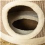 PawHut tonneau à gratter pour Chat Arbre à Chat sisal Naturel et herbiers Marins recouvert de Peluche 37,5 x 37,5 x 70 cm Kaki e