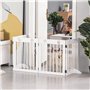 PawHut Barrière de sécurité barrière modulable Pliable pour Animaux de Compagnie 4 Panneaux en Bois de pin Massif 204 x 30 x 61 