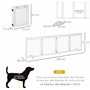 PawHut Barrière de sécurité barrière modulable Pliable pour Animaux de Compagnie 4 Panneaux en Bois de pin Massif 204 x 30 x 61 
