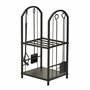 Outsunny Porte-bûches Range bûches 2 Niveaux étagère à Bois de cheminée serviteur de cheminée Multi-Accessoires 2 étagères dim.