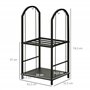 Outsunny Porte-bûches Range bûches 2 Niveaux étagère à Bois de cheminée serviteur de cheminée Multi-Accessoires 2 étagères dim. 