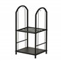 Outsunny Porte-bûches Range bûches 2 Niveaux étagère à Bois de cheminée serviteur de cheminée Multi-Accessoires 2 étagères dim. 