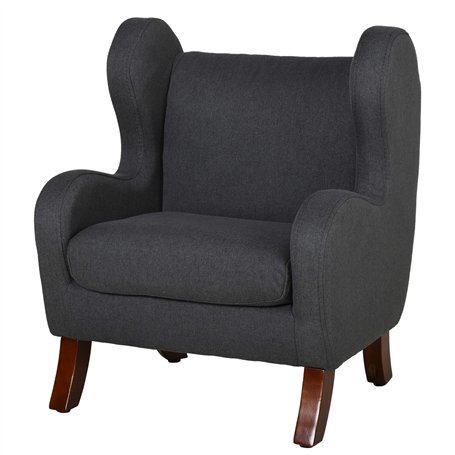 HOMCOM Fauteuil Enfant Oreilles Grand Confort accoudoirs Assise Dossier garnissage Mousse Haute densité piètement Bois hévéa Ver