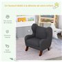 HOMCOM Fauteuil Enfant Oreilles Grand Confort accoudoirs Assise Dossier garnissage Mousse Haute densité piètement Bois hévéa Ver