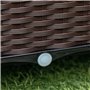 Outsunny Jardinière sur roulettes dim. 40L x 40l x 31H cm Insert d'irrigation Plastique Imitation rotin tressé Chocolat