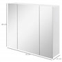 kleankin Armoire Murale de Salle de Bain avec 3 Portes Miroir et étagères réglables en MDF Blanc dim. 70L x 15l x 60H cm