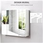kleankin Armoire Murale de Salle de Bain avec 3 Portes Miroir et étagères réglables en MDF Blanc dim. 70L x 15l x 60H cm