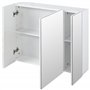 kleankin Armoire Murale de Salle de Bain avec 3 Portes Miroir et étagères réglables en MDF Blanc dim. 70L x 15l x 60H cm