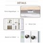 kleankin Armoire Murale avec Miroir pour Salle de Bain 2 Niveaux avec 1 étagère réglable et 2 Portes en Bois- dim. 56I x 14P x 4