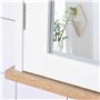 kleankin Armoire Murale avec Miroir pour Salle de Bain 2 Niveaux avec 1 étagère réglable et 2 Portes en Bois- dim. 56I x 14P x 4