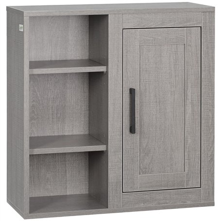 kleankin Meuble Mural Meuble de Rangement Suspendu Armoire Murale pour Salle de Bains Placard de Rangement Armoire de Toilette a