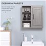 kleankin Meuble Mural Meuble de Rangement Suspendu Armoire Murale pour Salle de Bains Placard de Rangement Armoire de Toilette a
