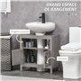 kleankin Meuble sous lavabo Meuble sous évier Meuble de Salle de Bain sous lavabo avec 2 Portes et étagère - 60 x 30 x 60 cm - G