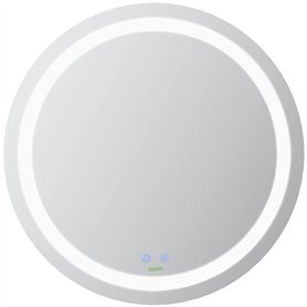 kleankin Miroir de Salle de Bain Rond LED Ø 60 cm Miroir Mural avec éclairage Interrupteur Tactile Fonction de mémoire système A