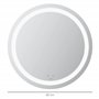 kleankin Miroir de Salle de Bain Rond LED Ø 60 cm Miroir Mural avec éclairage Interrupteur Tactile Fonction de mémoire système A