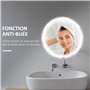 kleankin Miroir de Salle de Bain Rond LED Ø 60 cm Miroir Mural avec éclairage Interrupteur Tactile Fonction de mémoire système A