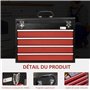 DURHAND Boite à outils métallique coffret à outils caisse à outils 4 tiroirs + plateau tôle acier noir - 51 x 22 x 39,5 cm